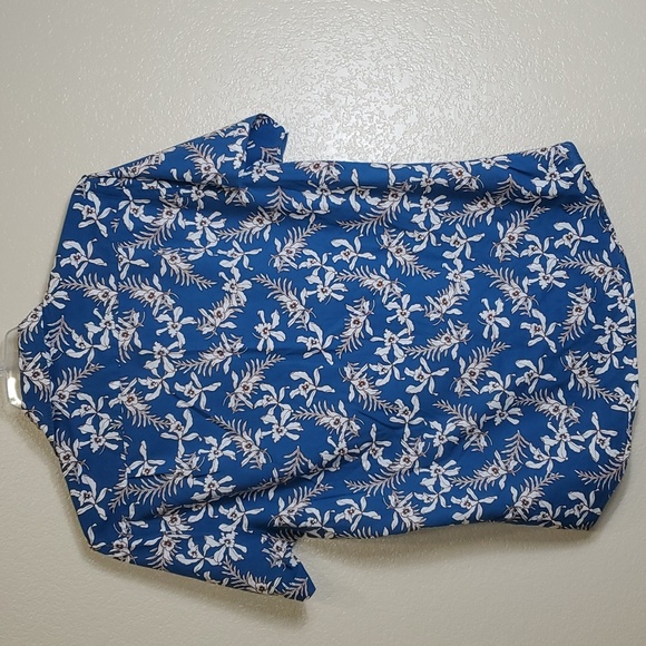 RODD & GUNN  Sports Fit Blue Floral Print Button Up Camp Shirt Medium Casual - Picture 4 of 9